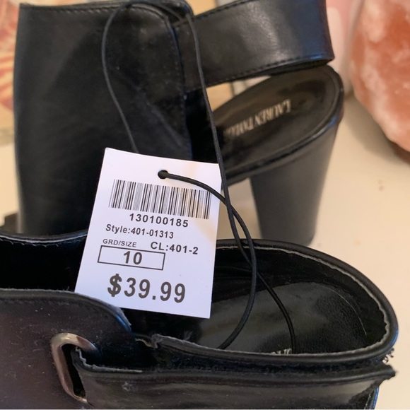 NWT- open toe shoes sandals black size 10 - Picture 5 of 6